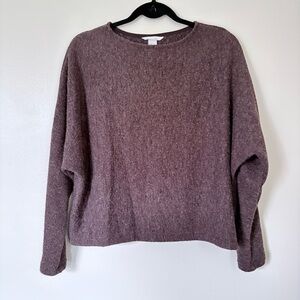 H&M Brown Batwing Fuzzy Sweater Size Small